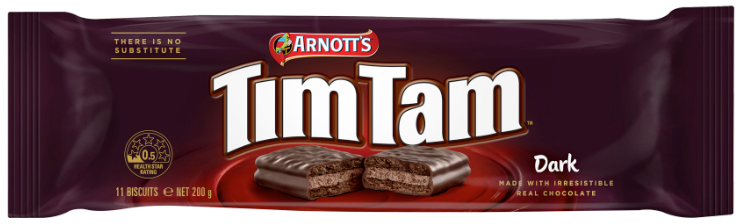 Arnott's Tim Tam Dark Chocolate Biscuits 200g 