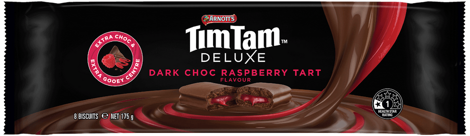 Arnotts Tim Tam Deluxe Dark Choc Raspberry Tart 175g