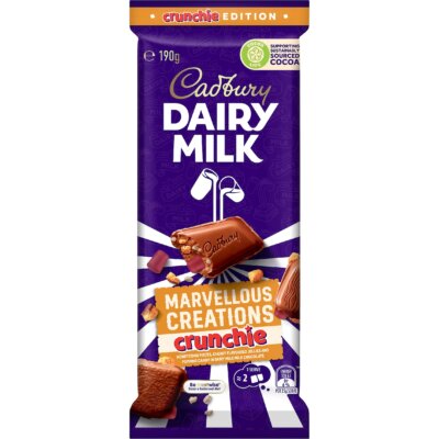 Cadbury Dairy Milk MARVELLOUS CREATIONS CRUNCHIE Block 190g