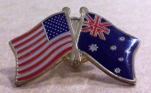 Australia USA Friendship Flag Lapel PIN