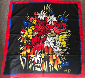 Margaret Preston SCARF, Warratahs ETC, 90cm x 90 cm