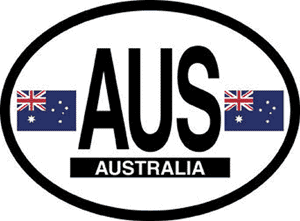 Australian AUS Oval Auto Sticker