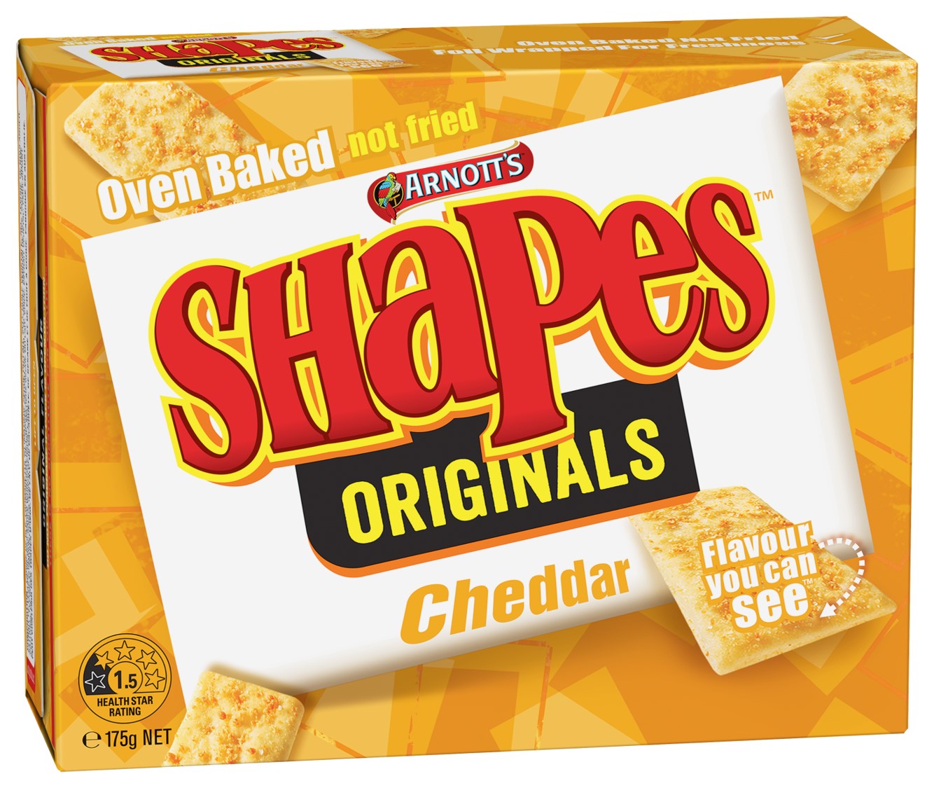 Arnotts Shapes Original Chedder | Australian Crackers | Shapes USA